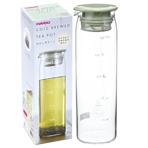 하리오 미즈다시 콜드 브루 티 팟 1000ml - 스모키 그린